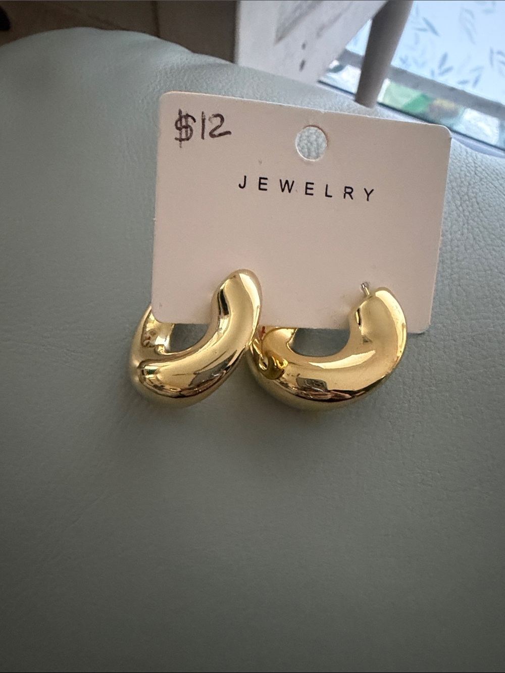 Gold Chunky Hoop Earrings - Brand